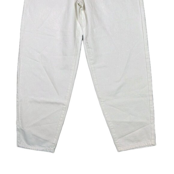 7 For All Mankind Paperbag Balloon White Cinched Waist Jeans Womens Sz 27 Denim - Picture 9 of 11